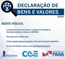 aviso sobre a declaração de bens